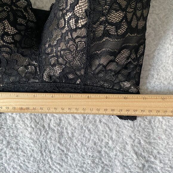 Leonisa Bra 34B Sexy Black Lace‎ Lingerie Bustier Padded Lined Designer - Picture 8 of 10